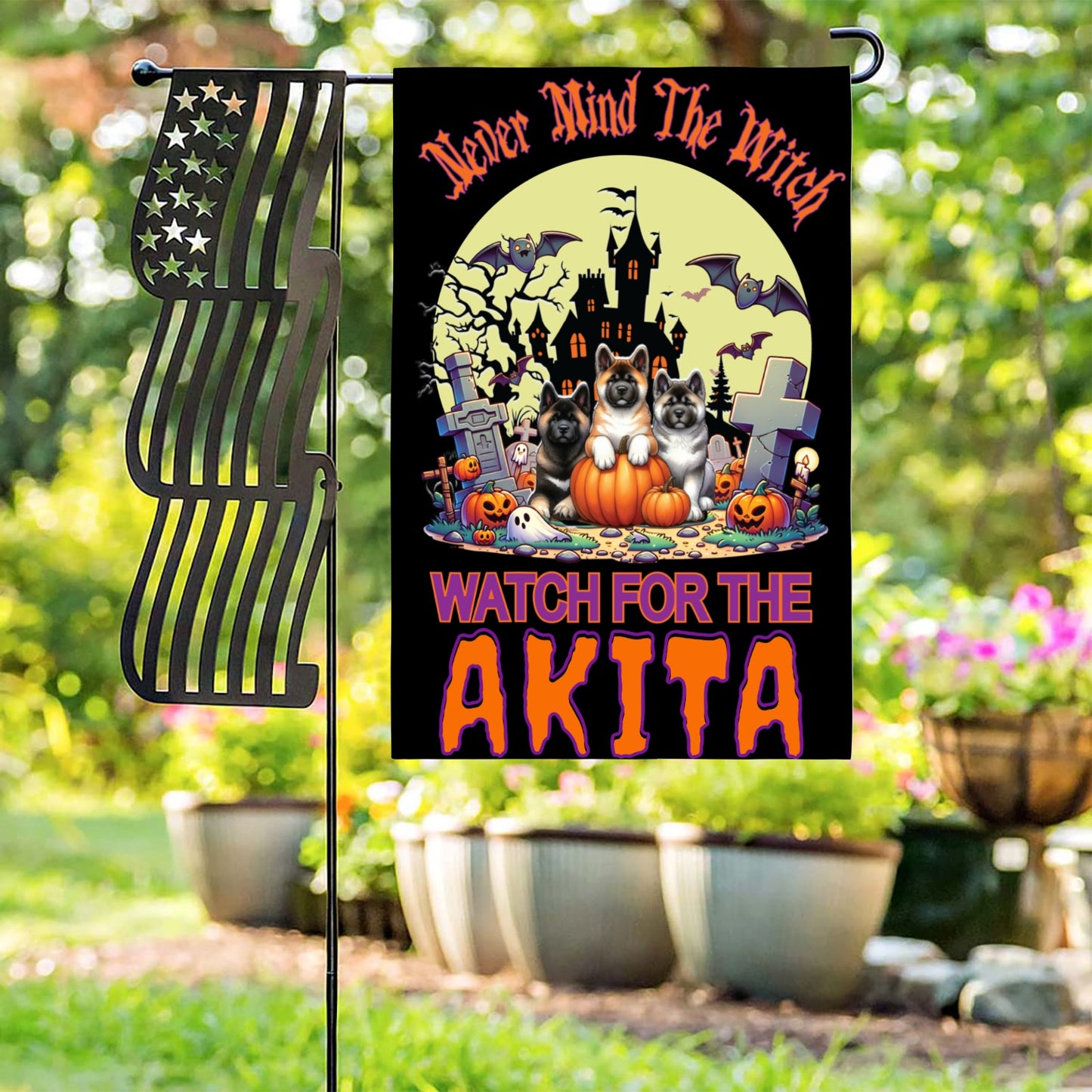 Halloween Working Dog Breeds Garden Flag - WagALotBowWow
