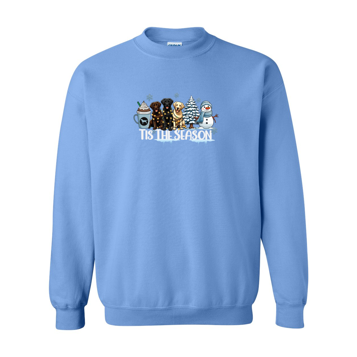 Labrador Tis The Season Winter Heavy Blend Crewneck Sweatshirt - WagALotBowWow