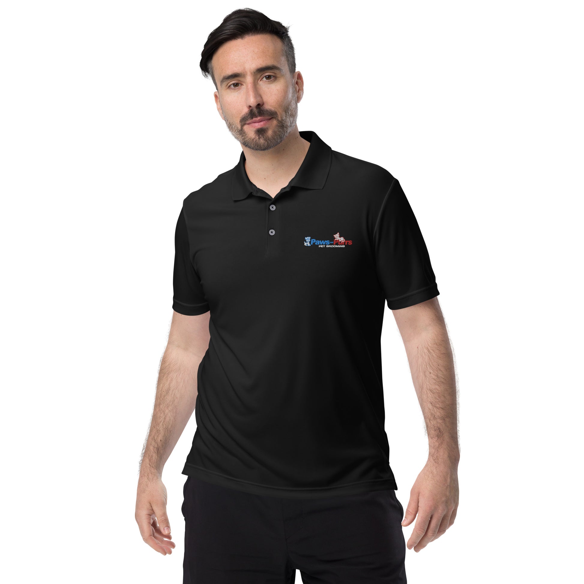 Paws and Purrs adidas performance polo shirt - WagALotBowWow