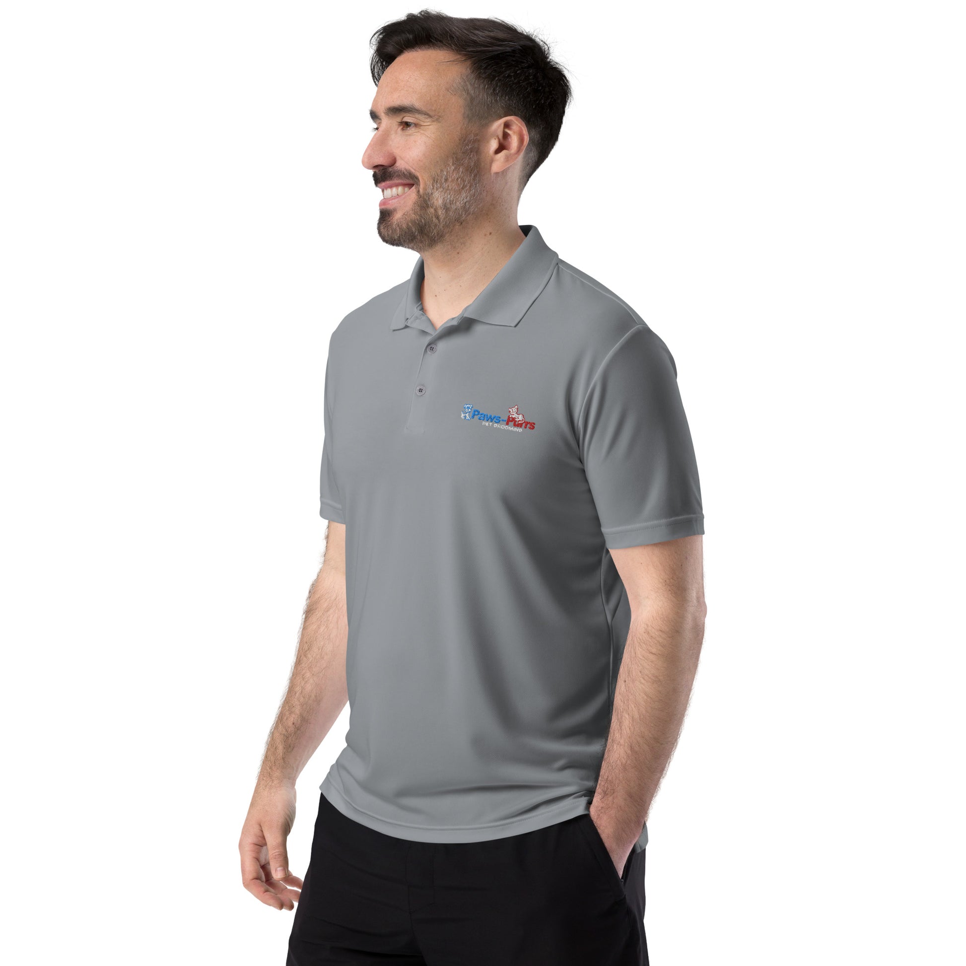 Paws and Purrs adidas performance polo shirt - WagALotBowWow
