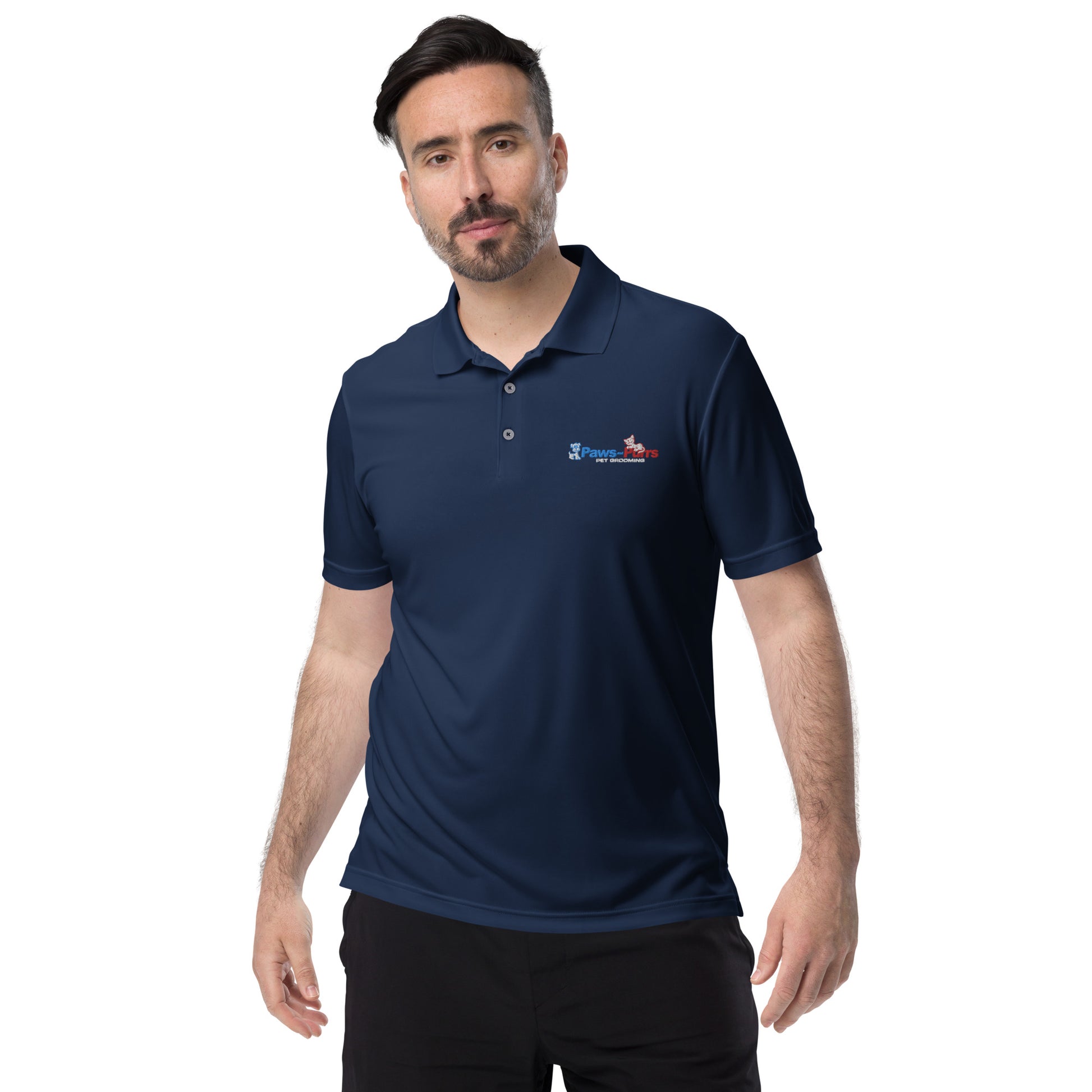 Paws and Purrs adidas performance polo shirt - WagALotBowWow