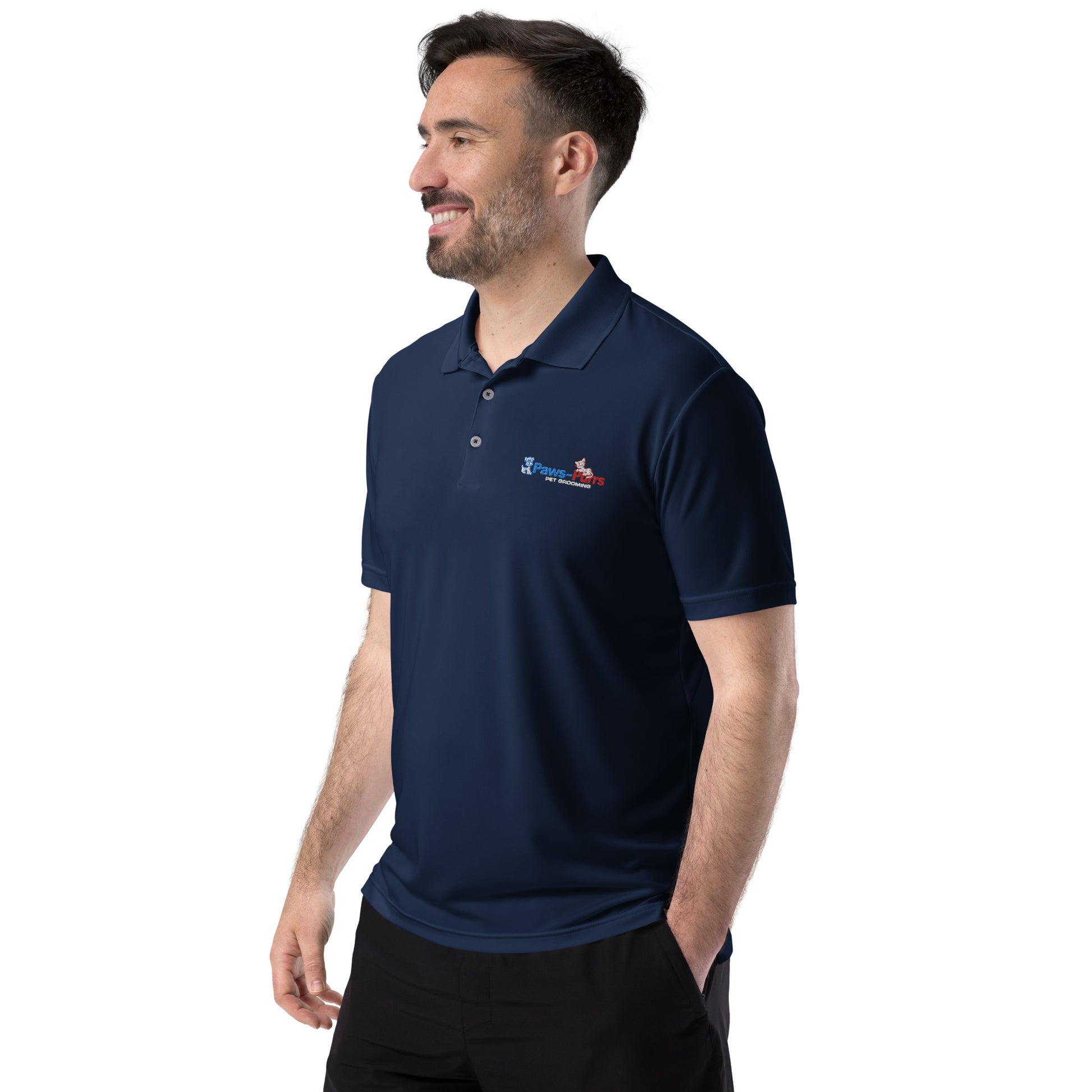 Paws and Purrs adidas performance polo shirt - WagALotBowWow