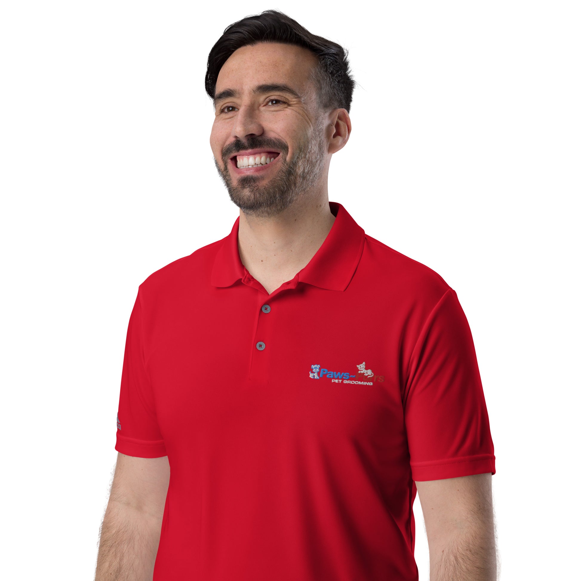 Paws and Purrs adidas performance polo shirt - WagALotBowWow