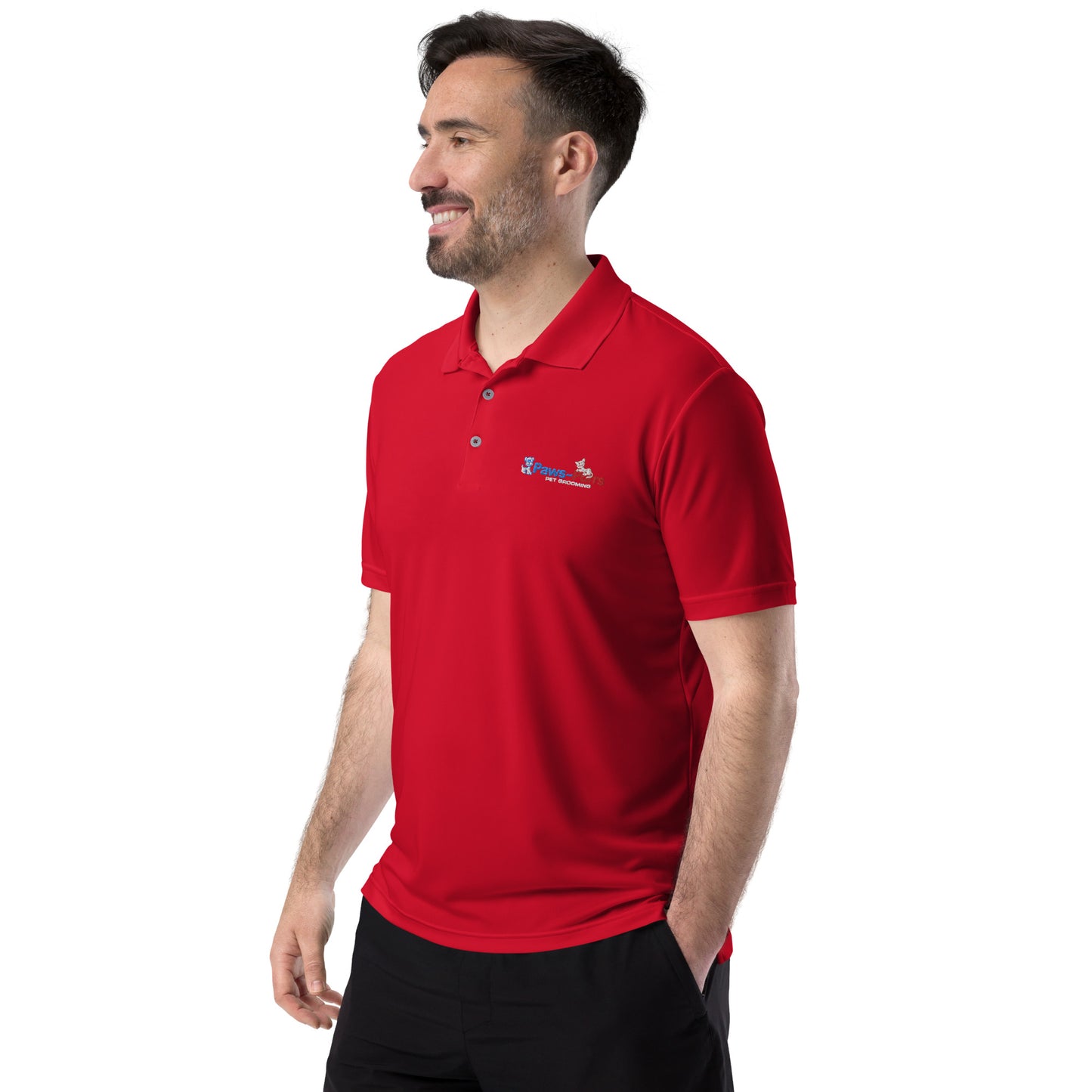Paws and Purrs adidas performance polo shirt - WagALotBowWow