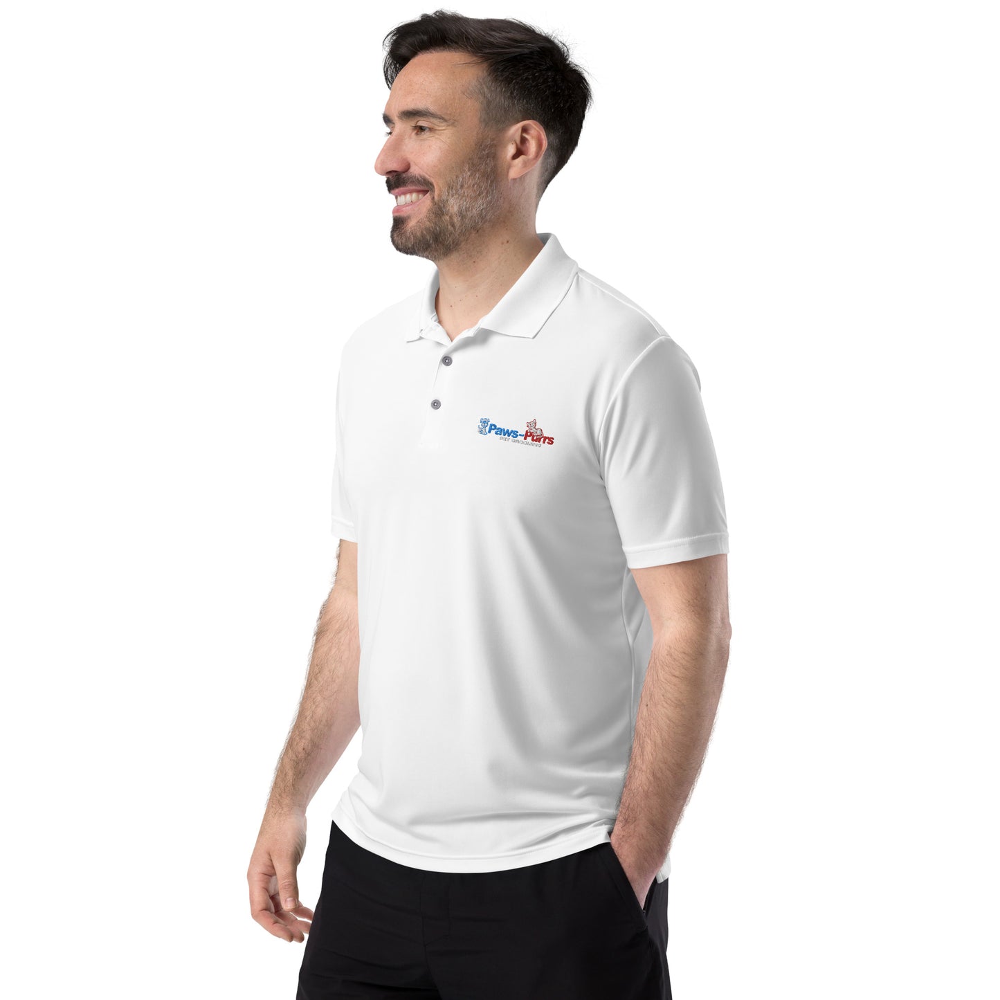 Paws and Purrs adidas performance polo shirt - WagALotBowWow