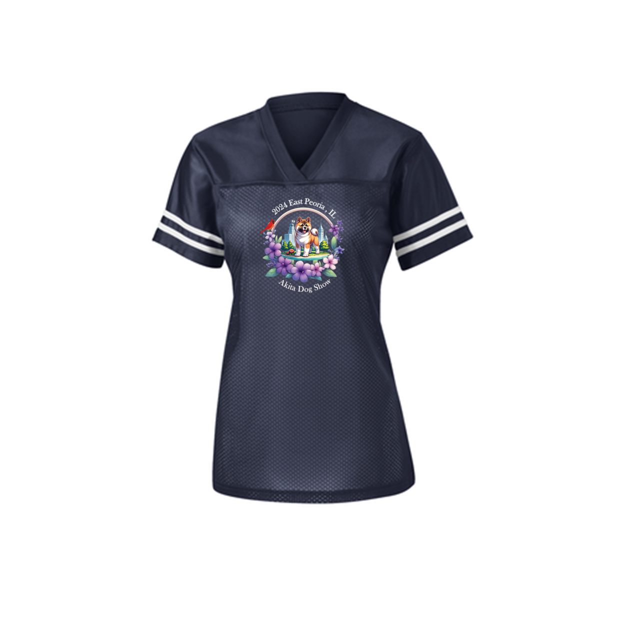 IL Akita Sport-Tek Ladies Front Only - WagALotBowWow