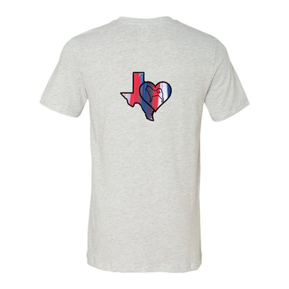 Texas Heart Akita Front/Back Unisex Short Sleeve Jersey Tee - WagALotBowWow