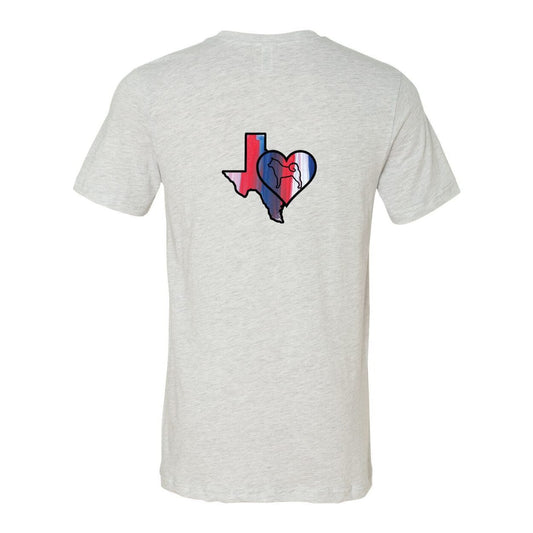 Texas Heart Akita Front/Back Unisex Short Sleeve Jersey Tee - WagALotBowWow