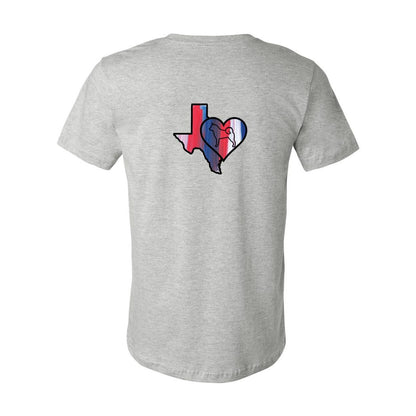 Texas Heart Akita Front/Back Unisex Short Sleeve Jersey Tee - WagALotBowWow