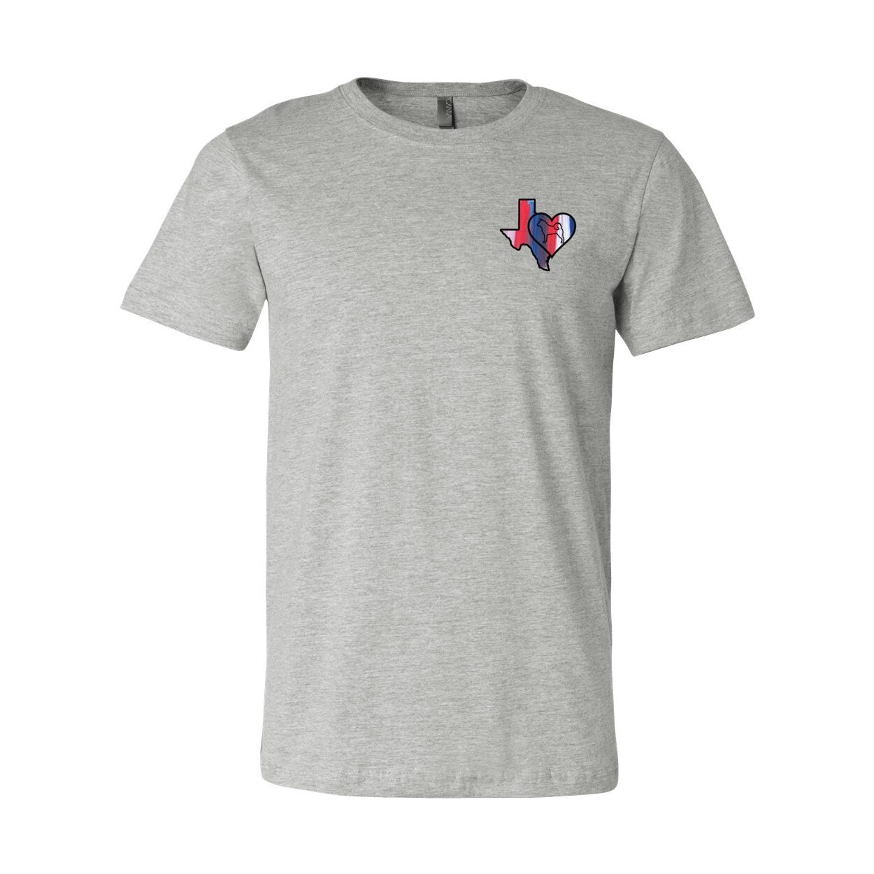 Texas Heart Akita Front/Back Unisex Short Sleeve Jersey Tee - WagALotBowWow