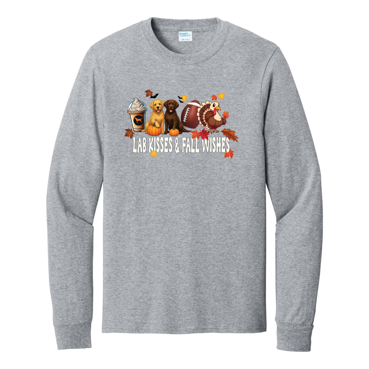 Lab Fall Wishes Port & Co™ PC54LS Long Sleeve Core Cotton Tee