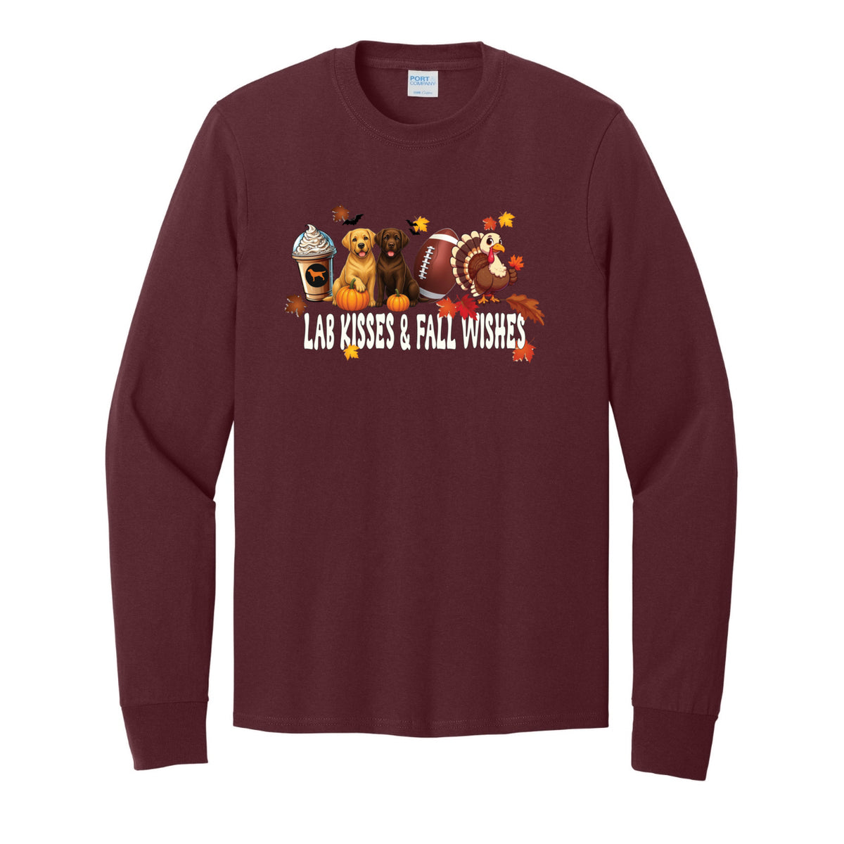 Lab Fall Wishes Port & Co™ PC54LS Long Sleeve Core Cotton Tee
