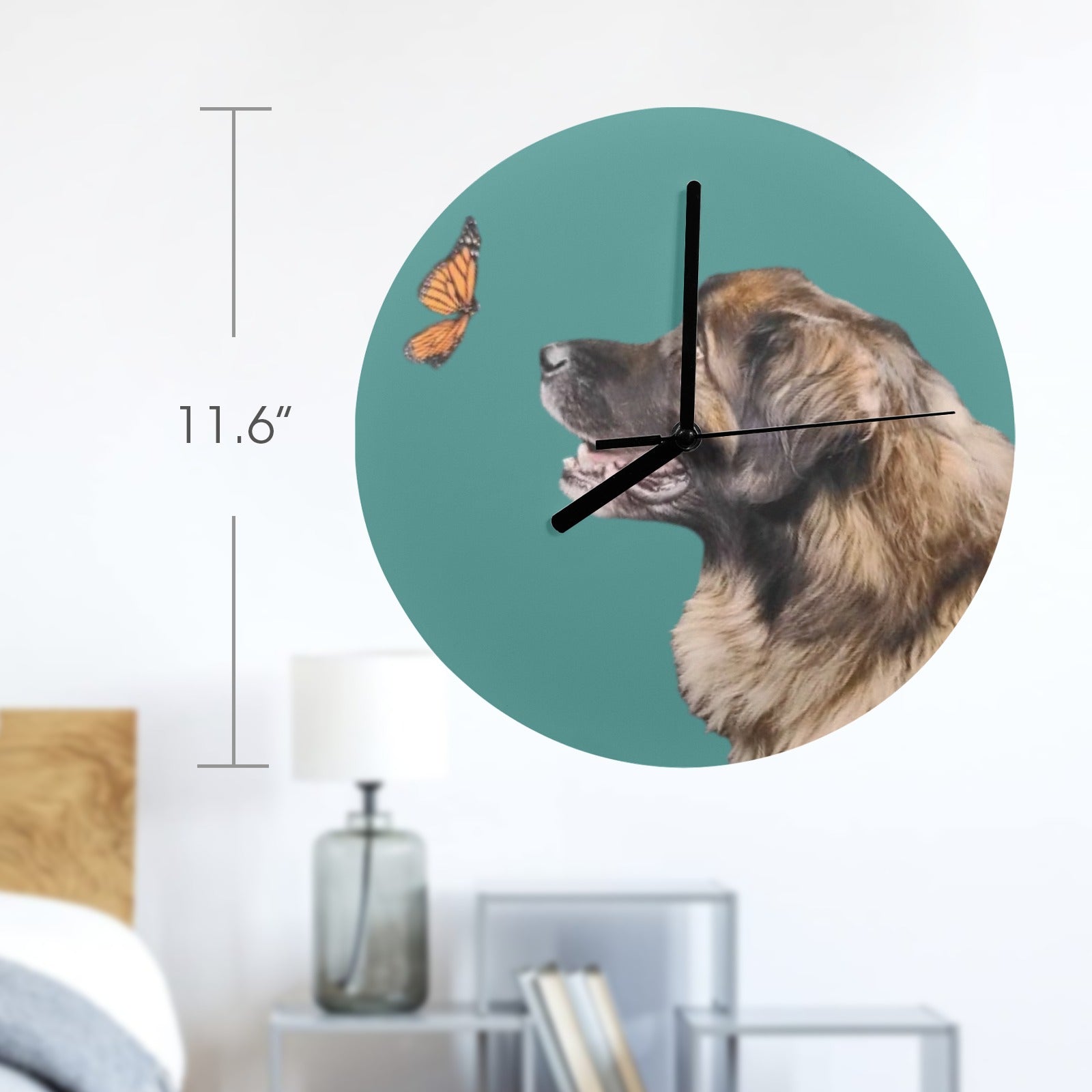 Leonberger Butterfly Clock - WagALotBowWow