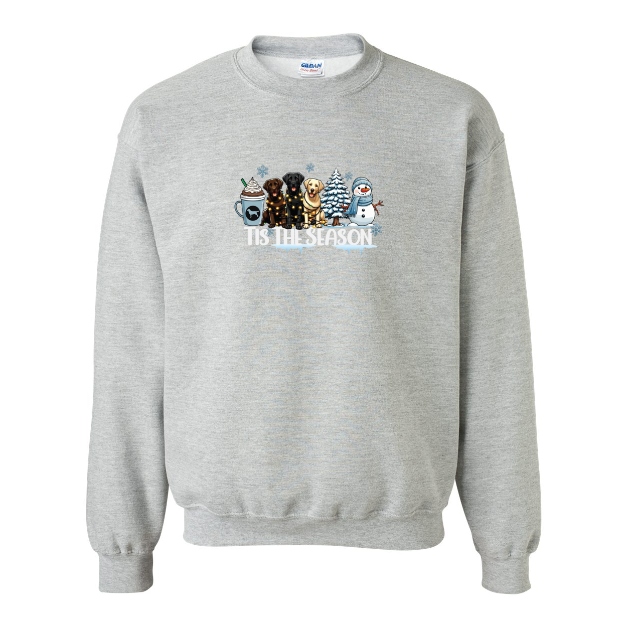 Labrador Tis The Season Winter Heavy Blend Crewneck Sweatshirt - WagALotBowWow
