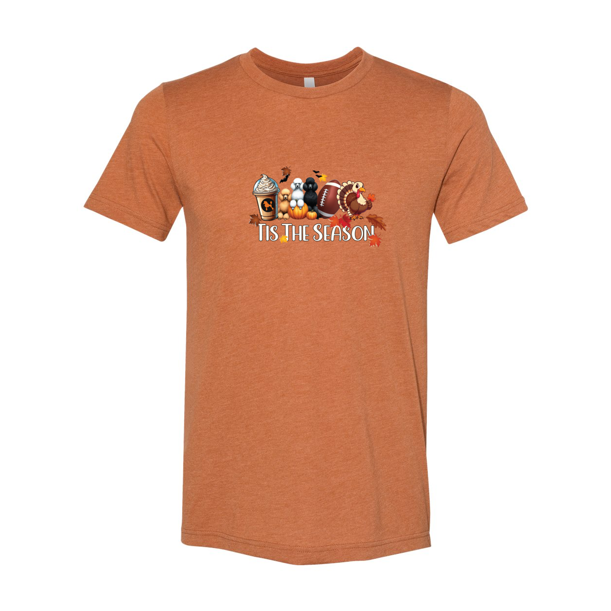 Poodle Tis The Season Fall Unisex Short Sleeve Jersey Tee - WagALotBowWow