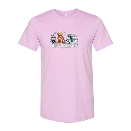 Golden Tis The Season Winter Unisex Short Sleeve Jersey Tee - WagALotBowWow