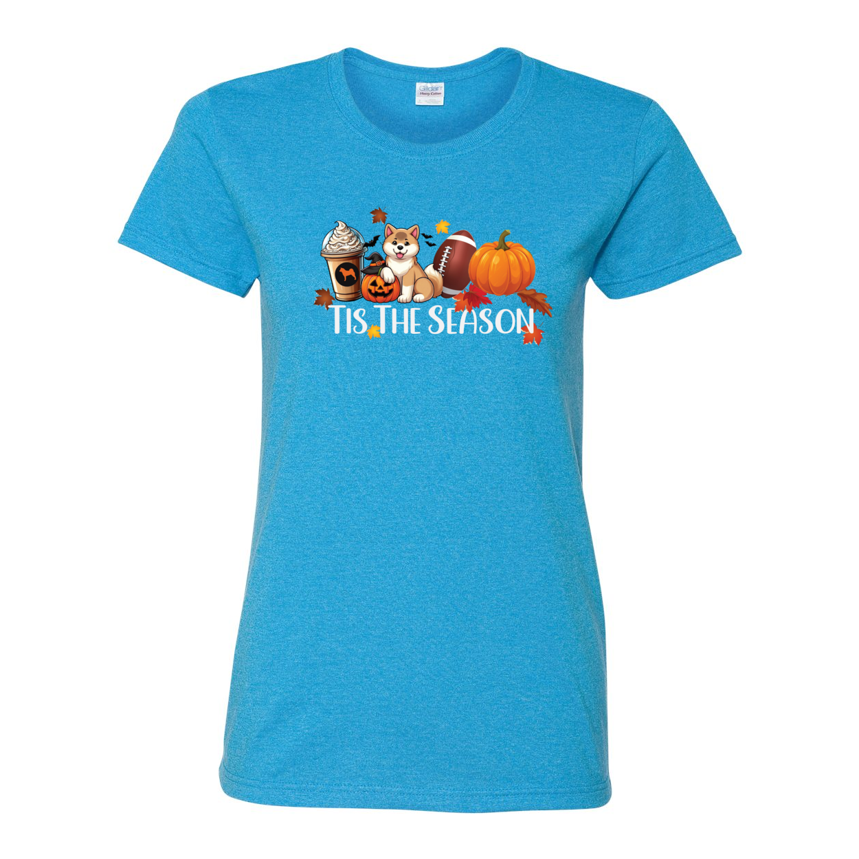 Tis The Season Akita Pumpkin Heavy Cotton Women's Short Sleeve T-Shirt - WagALotBowWow