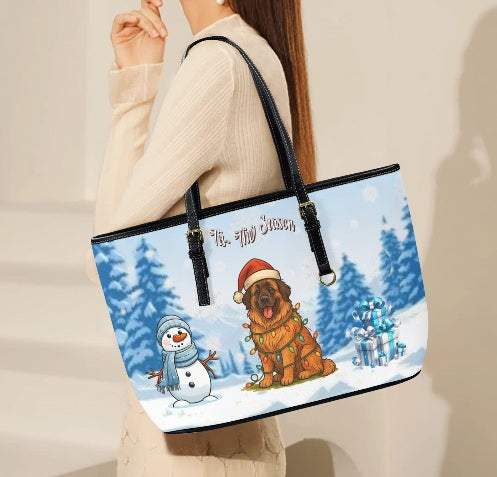 Custom Photo Leather Tote – Your Pet, Kids, or Favorite Photo