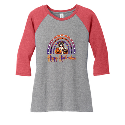 Akita Happy Howl-ween 3/4 Raglan Sleeve - WagALotBowWow