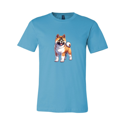 Akita Fawn Cartoon Front Unisex Short Sleeve Jersey Tee - WagALotBowWow