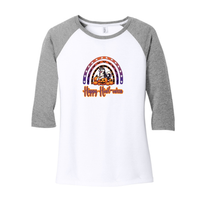 Siberian Husky Howl-oween DM136L District ® Women’s Perfect Tri ® 3/4-Sleeve Raglan - WagALotBowWow
