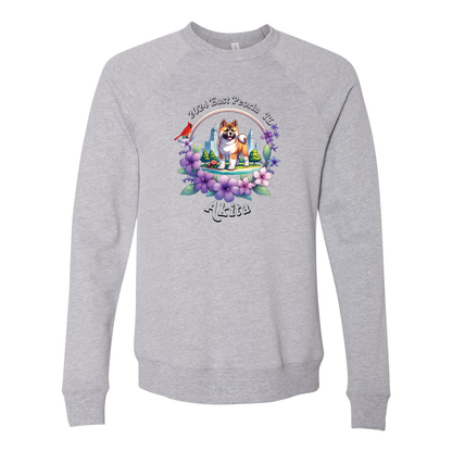 IL Akita Bella+Canvas Raglan Crewneck Sweatshirt Light Colors - WagALotBowWow
