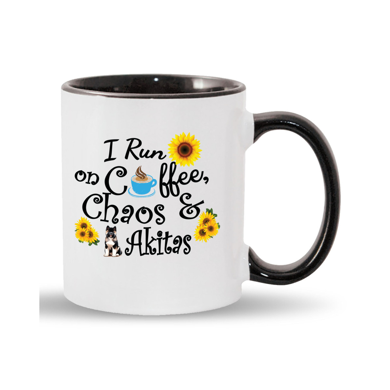 Chaos Akita Sunflower Mug 11oz - WagALotBowWow