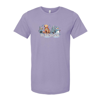 Golden Tis The Season Winter Unisex Short Sleeve Jersey Tee - WagALotBowWow