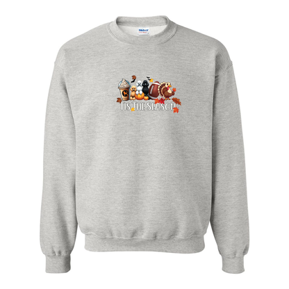 Poodle Tis The Season Fall Heavy Blend Crewneck Sweatshirt - WagALotBowWow