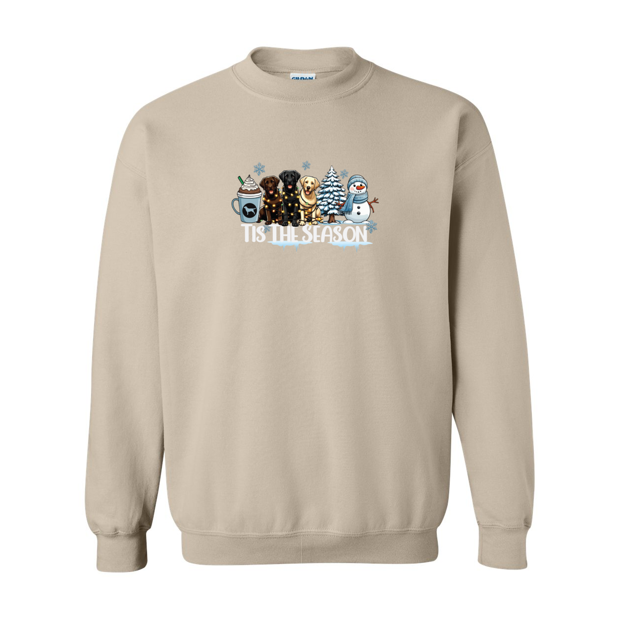 Labrador Tis The Season Winter Heavy Blend Crewneck Sweatshirt - WagALotBowWow