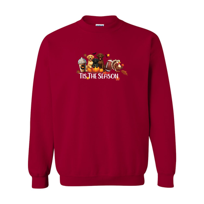 Labrador Tis The Season Fall Heavy Blend Crewneck Sweatshirt - WagALotBowWow