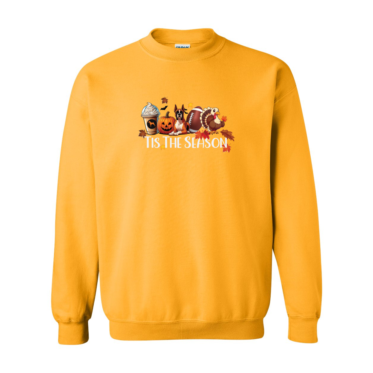 Boxer Tis The Season Turkey Heavy Blend Crewneck Sweatshirt - WagALotBowWow