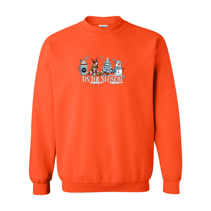 Rat Terrier Tis The Season Winter Heavy Blend Crewneck Sweatshirt - WagALotBowWow