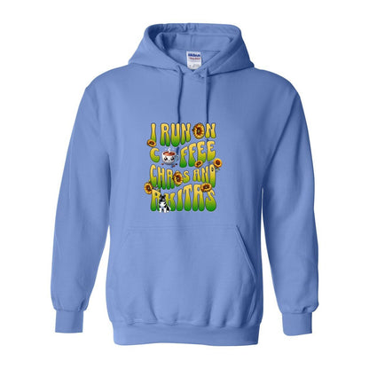 Coffee Chaos & Akita Green Yelllow Heavy Blend Hooded Sweatshirt - WagALotBowWow