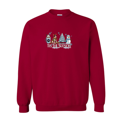 Rat Terrier Tis The Season Winter Heavy Blend Crewneck Sweatshirt - WagALotBowWow