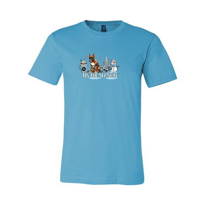 Boxer Tis The Season Winter Unisex Short Sleeve Jersey Tee - WagALotBowWow