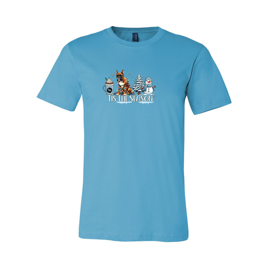 Boxer Tis The Season Winter Unisex Short Sleeve Jersey Tee - WagALotBowWow