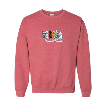 Poodle Tis The Season Winter Heavy Blend Crewneck Sweatshirt - WagALotBowWow