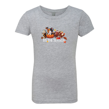 Calico Cat Tis The Season Fall Girls' The Princess Tee - WagALotBowWow