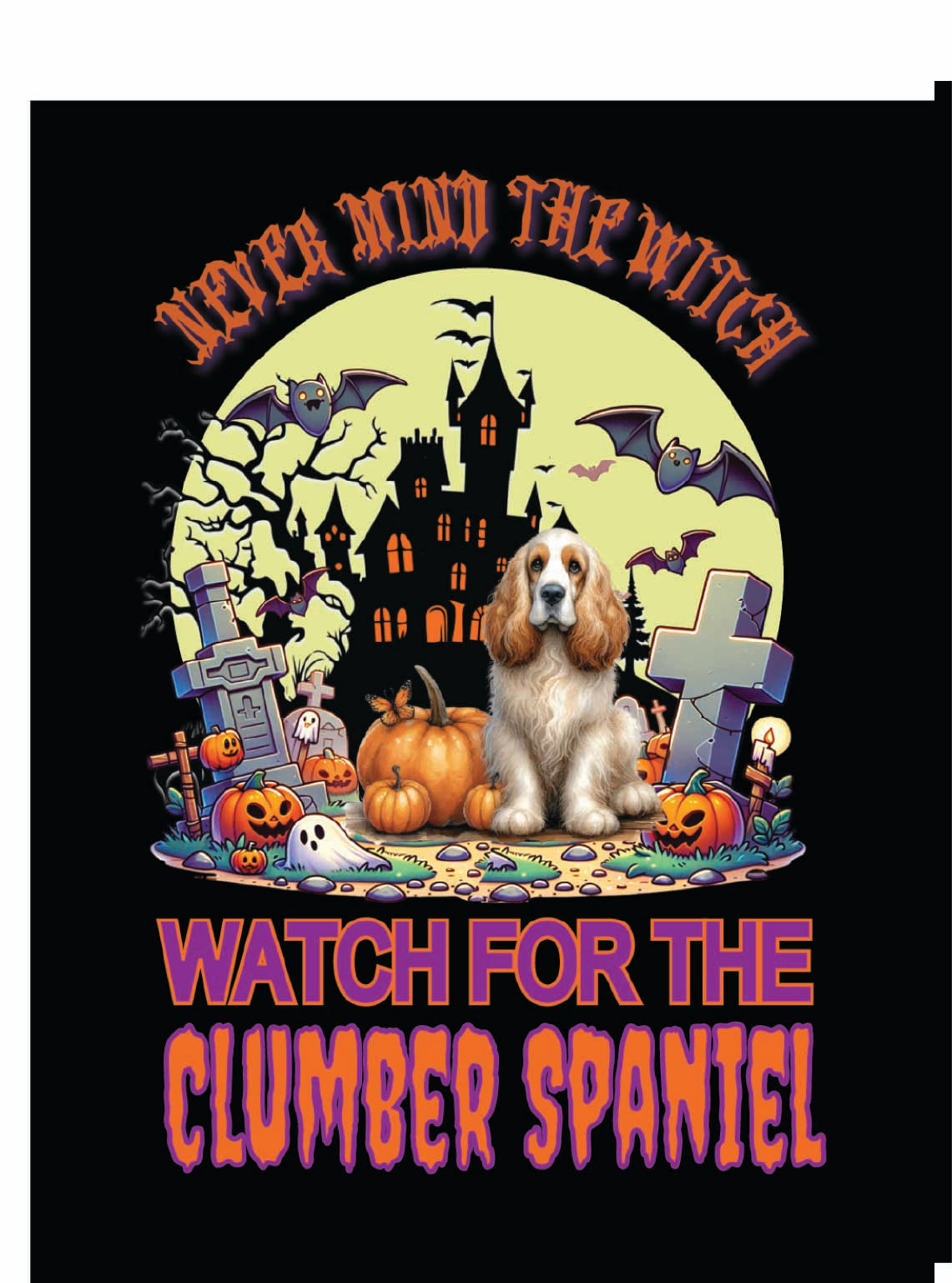 Halloween Cumber Spaniel Breed Linen Garden Flags – 12x18