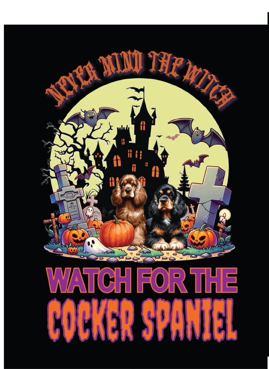 Halloween Cocker Spaniel Breed Linen Garden Flags – 12x18