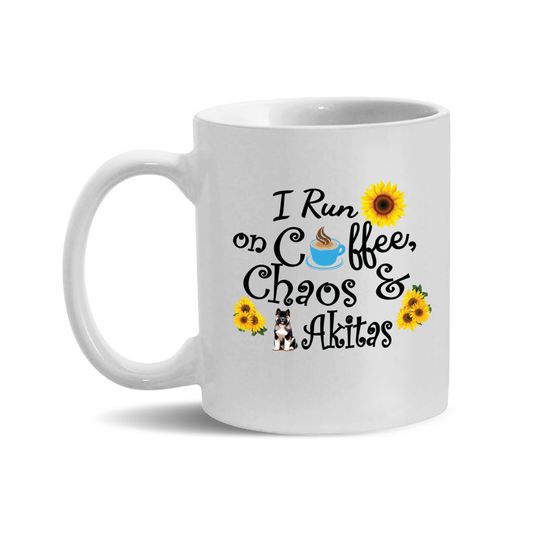 Chaos Akita Sunflower Mug 11oz - WagALotBowWow