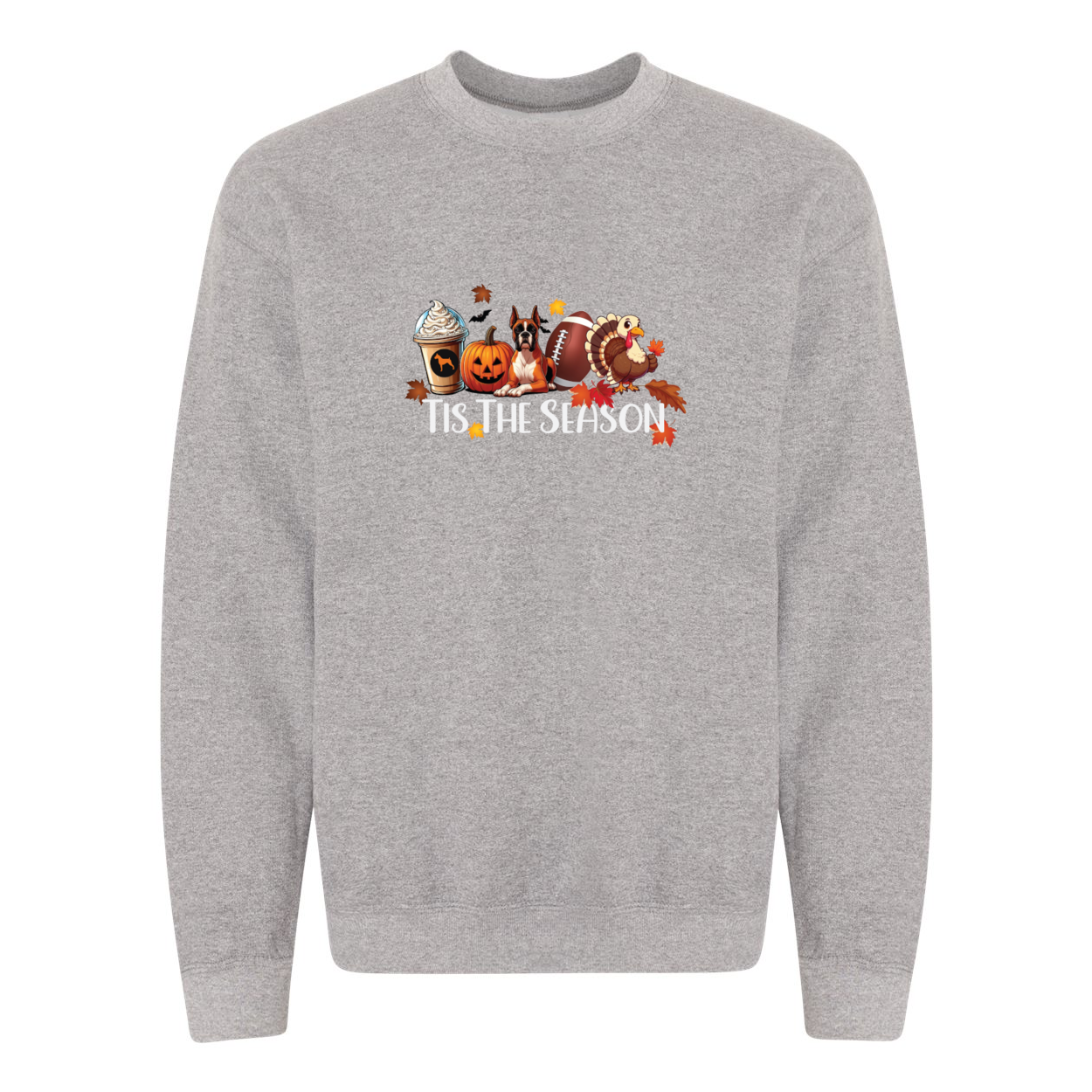 Boxer Tis The Season Turkey Heavy Blend Crewneck Sweatshirt - WagALotBowWow
