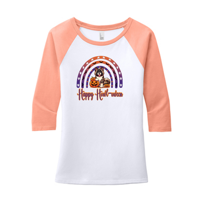 Akita Happy Howl-ween 3/4 Raglan Sleeve - WagALotBowWow