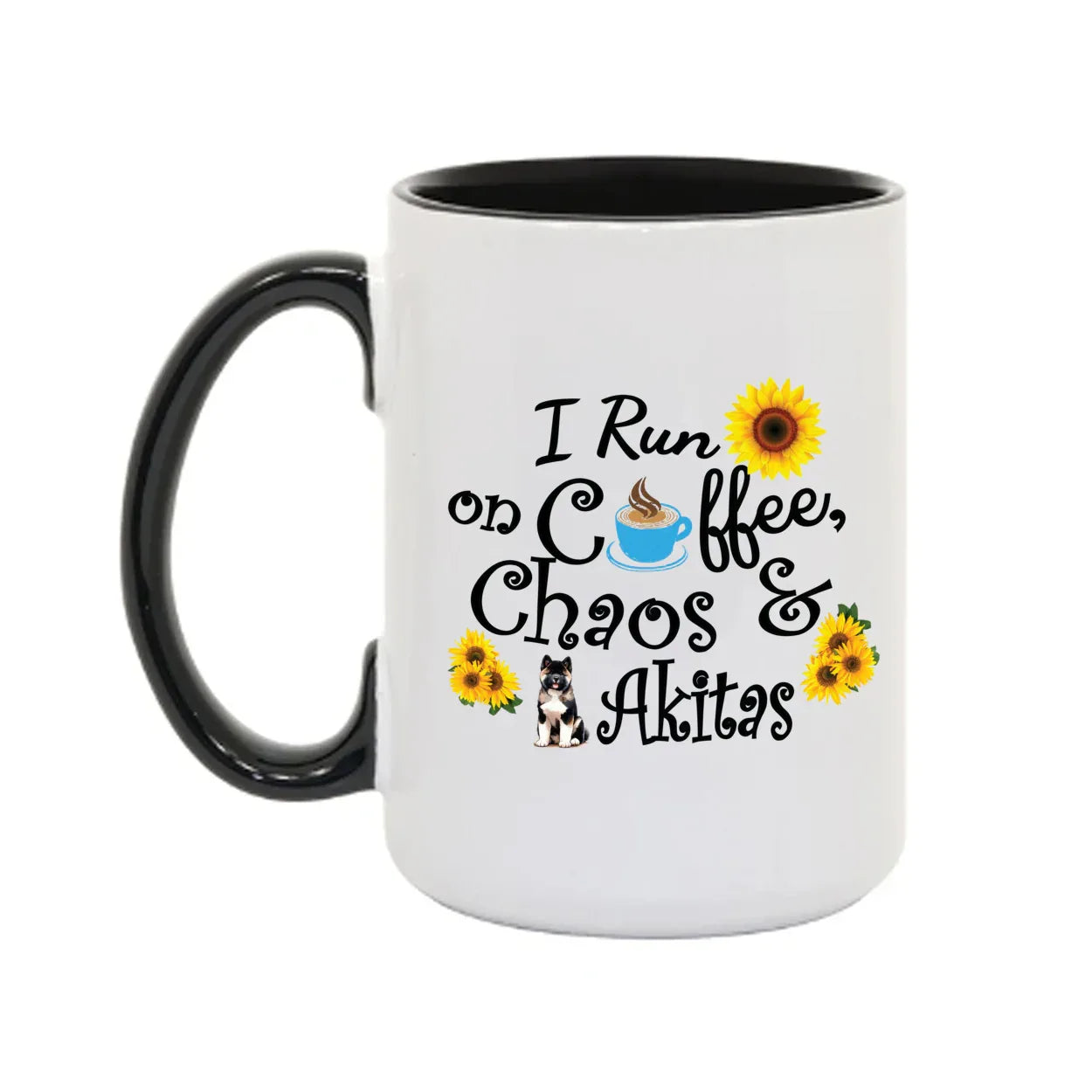 15oz Coffee, Chaos, Akitas Sunflower - WagALotBowWow