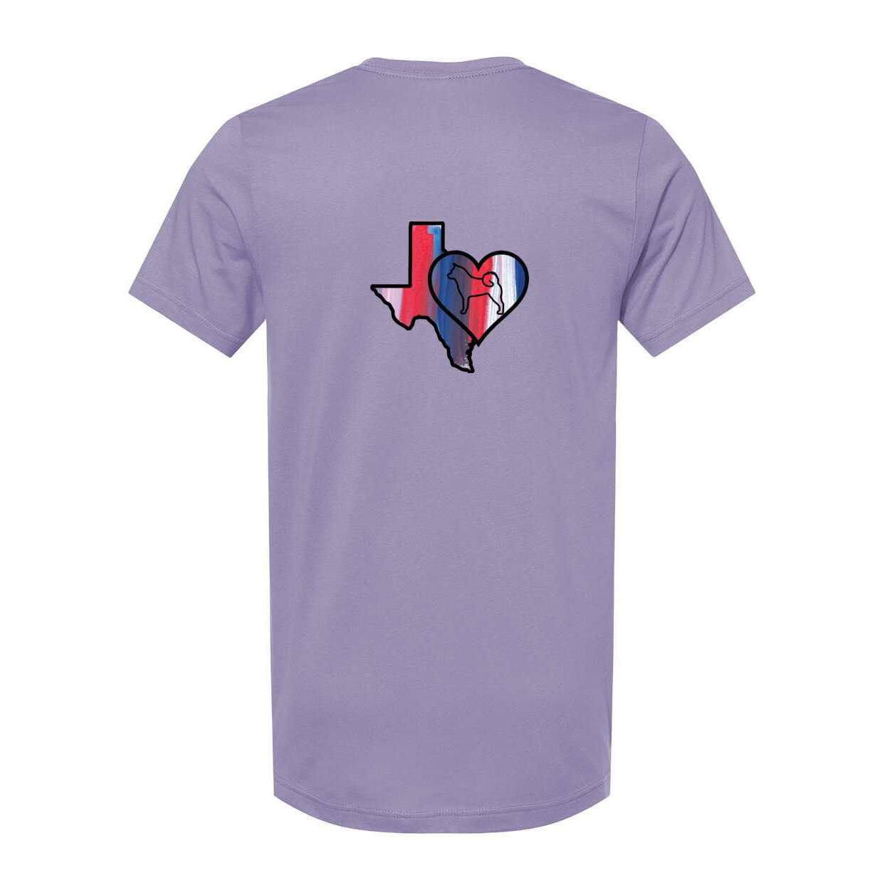 Texas Heart Akita Front/Back Unisex Short Sleeve Jersey Tee - WagALotBowWow