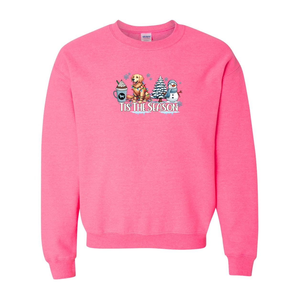 Golden Tis The Season Winter Heavy Blend Crewneck Sweatshirt - WagALotBowWow