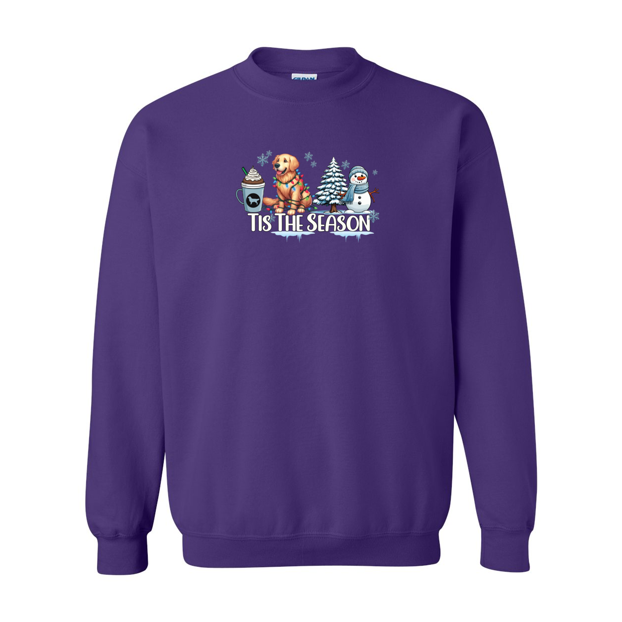 Golden Tis The Season Winter Heavy Blend Crewneck Sweatshirt - WagALotBowWow