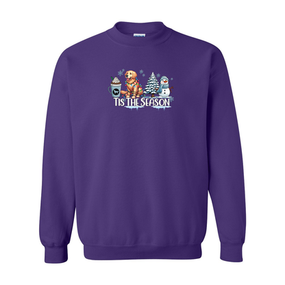 Golden Tis The Season Winter Heavy Blend Crewneck Sweatshirt - WagALotBowWow