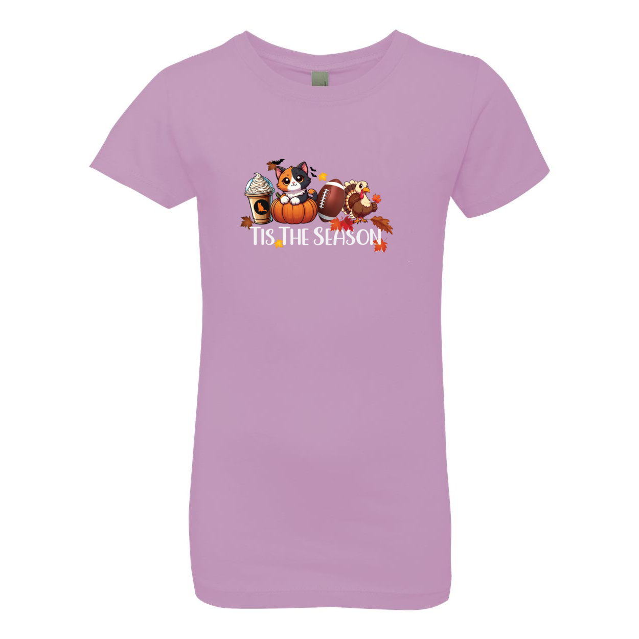 Calico Cat Tis The Season Fall Girls' The Princess Tee - WagALotBowWow